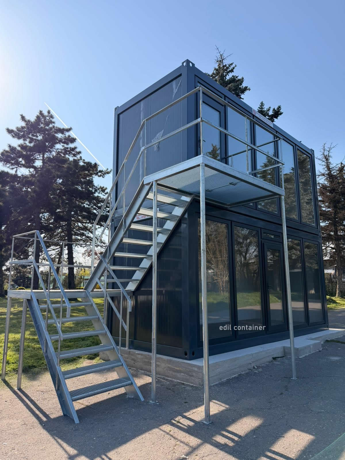 container modular negru supraetajat pro